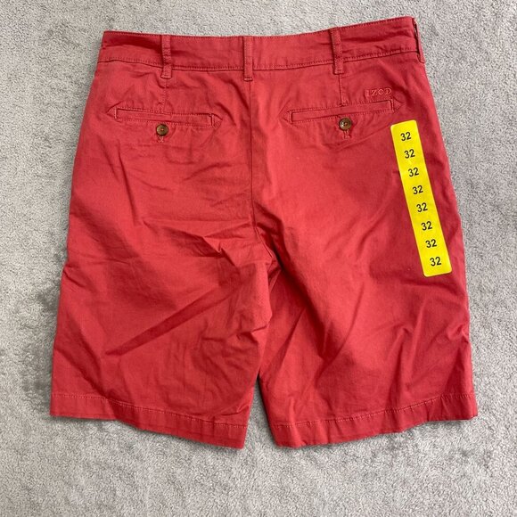 NEW Izod Men's Size 32 Red Chino Shorts Cotton Blend - Picture 3 of 7